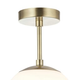 Rackhams Traditional Glass Globe IP44 Bathroom Ceiling Light Fixture in Antique Brass - thumbnail 4