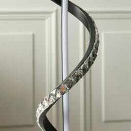 Rackhams Hyde Matte Black And Crystal LED Table Lamp - thumbnail 4