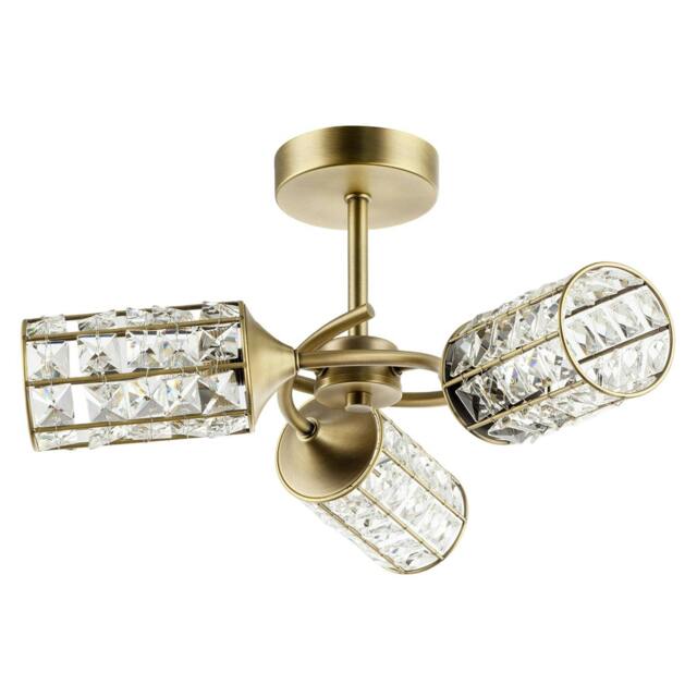 Rackhams Antique Brass Ceiling Light with Cylindrical Acrylic Beaded Shades - image 1