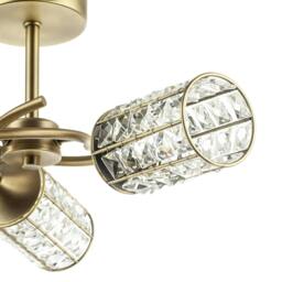 Rackhams Antique Brass Ceiling Light with Cylindrical Acrylic Beaded Shades - thumbnail 6