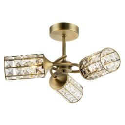 Rackhams Antique Brass Ceiling Light with Cylindrical Acrylic Beaded Shades - thumbnail 2