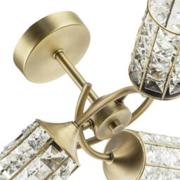 Rackhams Antique Brass Ceiling Light with Cylindrical Acrylic Beaded Shades - thumbnail 5