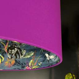 "Rackhams Smoke Deadly Night Shade Silhouette Lampshade in Magenta - Table / Floor Lamp - 35cm diameter x 25cm Height (14"" x 10"")" - thumbnail 3