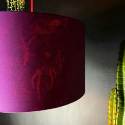 "Rackhams Smoke Deadly Night Shade Silhouette Lampshade in Magenta - Table / Floor Lamp - 35cm diameter x 25cm Height (14"" x 10"")" - thumbnail 2