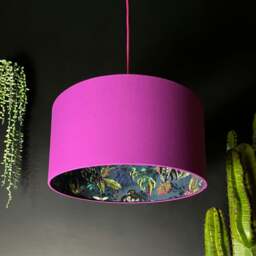 "Rackhams Smoke Deadly Night Shade Silhouette Lampshade in Magenta - Table / Floor Lamp - 35cm diameter x 25cm Height (14"" x 10"")"
