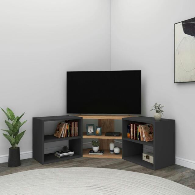 Rackhams Bonnett Corner TV Stand & Entertainment Center - Atlantic Pine & Anthracite - image 1