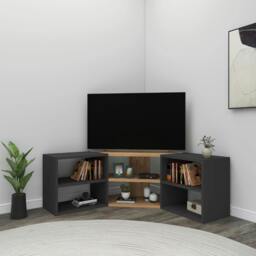Rackhams Bonnett Corner TV Stand & Entertainment Center - Atlantic Pine & Anthracite