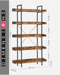 Rackhams Industrial 5 Tier Bookcase Shelving - thumbnail 5