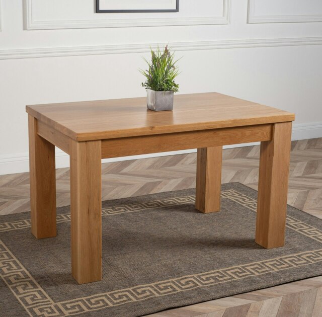 Rackhams Dakota Chunky Oak Dining Table - 127cm - Brown - Matte Laquer - 1 - image 1