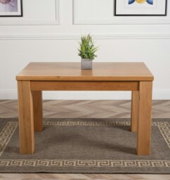 Rackhams Dakota Chunky Oak Dining Table - 127cm - Brown - Matte Laquer - 1 - thumbnail 2