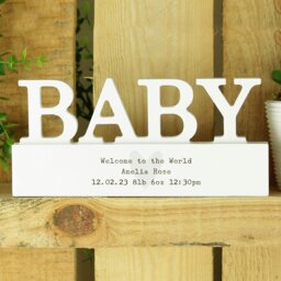 Rackhams Personalised Free Text Heart Wooden Baby Ornament - thumbnail 4