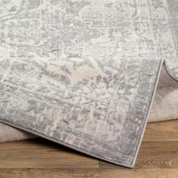 Rackhams Monaco-Vintage Grey Ivory Cream Traditional Boho Rug - 200 x 200 cm - thumbnail 5