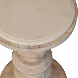 Rackhams Solid Wood The Bellis Marble Accent Table - thumbnail 6