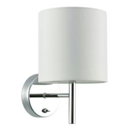 Rackhams Contemporary Bedside Wall Lamp in Chrome with Toggle Switch and Shade - thumbnail 4