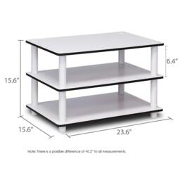 Rackhams Just 3-Tier No Tools Coffee Table, White w/White Tube Center Table Minimalist Clutter-Free Design For Small Spaces (White, 3 Tier) - thumbnail 5