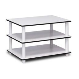 Rackhams Just 3-Tier No Tools Coffee Table, White w/White Tube Center Table Minimalist Clutter-Free Design For Small Spaces (White, 3 Tier) - thumbnail 4