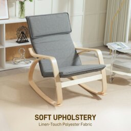 Rackhams Comfortable Relax Rocking Chair with High Back, Grey - Grey - Rocking chair - 67W x 92D x 89H cm - thumbnail 5