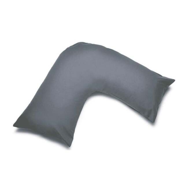 Rackhams Easycare Percale V-Shaped Orthopaedic Pillowcase - Grey - One Size - Grey - 50% Cotton/50% Polyester - image 1