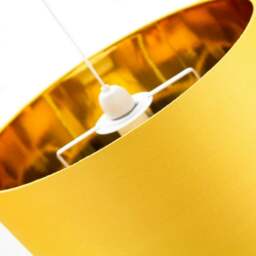 "Rackhams Contemporary Ochre Cotton 14"" Table/Pendant Lamp Shade with Shiny Gold Inner" - thumbnail 4