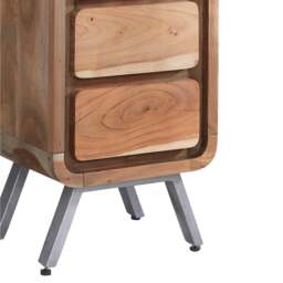 Rackhams Aaron Metal & Wood Tallboy Chest - Chest of Drawer - Brown - Wooden - thumbnail 3