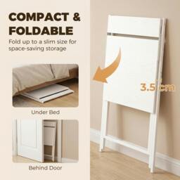 Rackhams 70 cm Folding Computer Desk for Small Spaces Bedroom, White - thumbnail 4