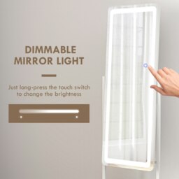Rackhams LED Lighted Full Length Mirror, Floor Standing Mirror with Storage Shelf - thumbnail 4