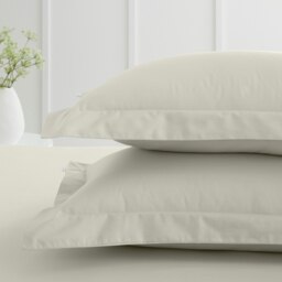 Rackhams 200 Thread Count Cotton Percale Oxford Pillowcase Pair - Natural - 50x75cm (x2) - thumbnail 2