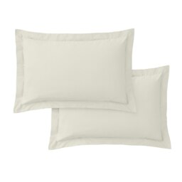 Rackhams 200 Thread Count Cotton Percale Oxford Pillowcase Pair - Natural - 50x75cm (x2) - thumbnail 5