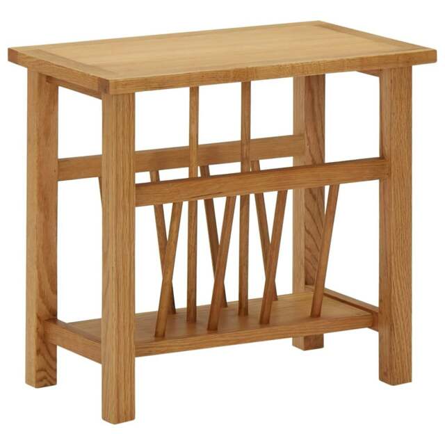 Rackhams Magazine Table 45x27x42 cm Solid Oak Wood