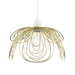 Rackhams Polished Gold Metal Wire Overlapping Petal Ceiling Pendant Light Shade - thumbnail 2