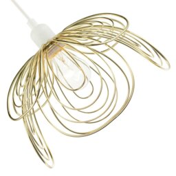 Rackhams Polished Gold Metal Wire Overlapping Petal Ceiling Pendant Light Shade - thumbnail 4