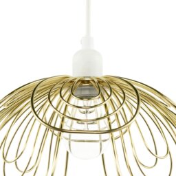 Rackhams Polished Gold Metal Wire Overlapping Petal Ceiling Pendant Light Shade - thumbnail 5