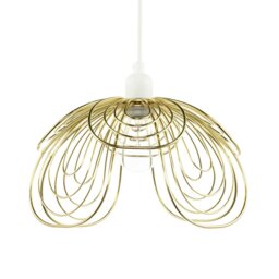 Rackhams Polished Gold Metal Wire Overlapping Petal Ceiling Pendant Light Shade - thumbnail 3
