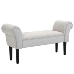 Rackhams Bed End Chaise Lounge Window Seat Arm Bench Hallway Wood Legs Grey - thumbnail 2