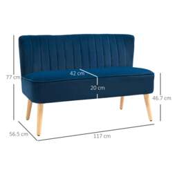 Rackhams Double Sofa Foam Padding High Back, Dark Blue - 1 - Straight - Dark Blue - thumbnail 4