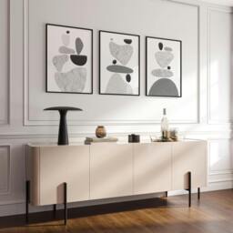 Rackhams Contemporary Artwork For Living Room - Set of 3 wall art prints - 16 x 22 inches / 40.65 cm x 56 cm - Polyester Canvas 260 gsm - Canvas wrapped - thumbnail 6