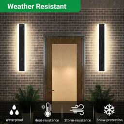 Rackhams 60cm Modern Outdoor LED Wall Light – 12W Warm White (3000K) – IP65 - thumbnail 3