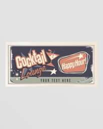 Rackhams Personalised Cocktail Lounge Wall Art - Framed Print for Home Bars - thumbnail 2