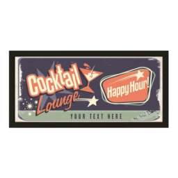 Rackhams Personalised Cocktail Lounge Wall Art - Framed Print for Home Bars - thumbnail 1