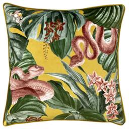 Rackhams Medinilla Tropical Cushion Cover - Mustard Yellow - 43cm x 43cm - Mustard Yellow - 100% Polyester