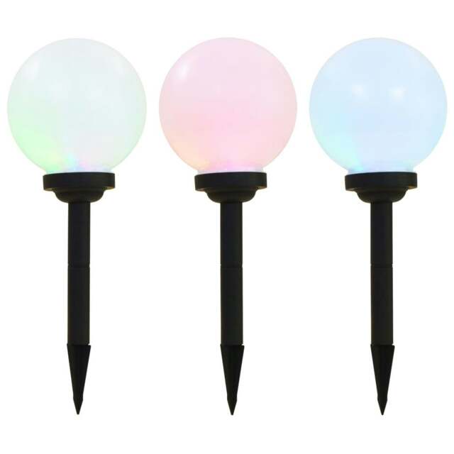 Rackhams Outdoor Solar Lamps 3 pcs LED Spherical 20 cm RGB