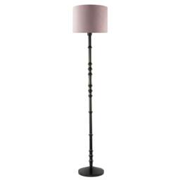 Rackhams Classic Black Wood Floor Lamp Base with Sleek Reeded Stem Pole Design - thumbnail 3
