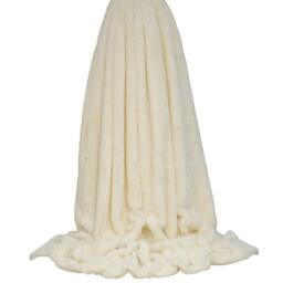 Rackhams Empress Faux Fur Throw - Cream - 140 x 200cm - Cream - 100% Polyester