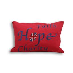 Rackhams Faith Cushion Cover - Red - 35x50cm - Red - 100% Cotton