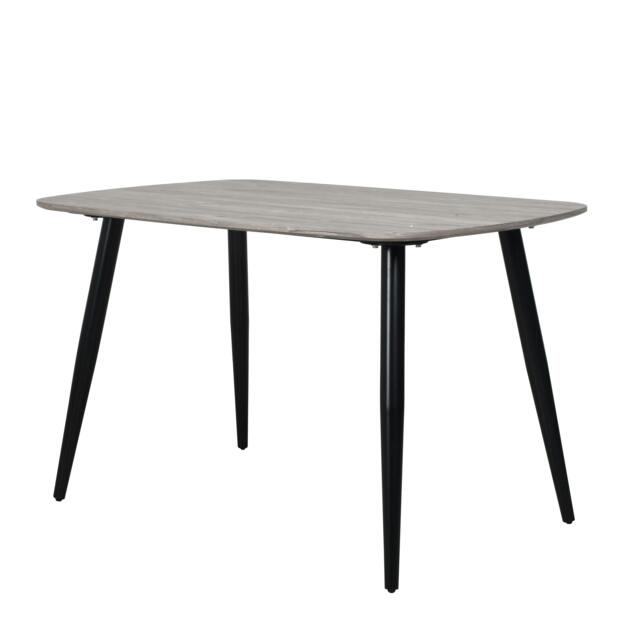 Rackhams Aspen Rectangular Dining Table with Black Tapered Legs - Grey Oak - image 1
