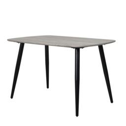 Rackhams Aspen Rectangular Dining Table with Black Tapered Legs - Grey Oak - thumbnail 1