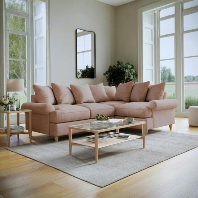 Rackhams Brentwood Right Hand Corner Sofa - Soft Pink - image 1