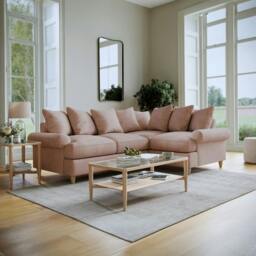 Rackhams Brentwood Right Hand Corner Sofa - Soft Pink - thumbnail 1