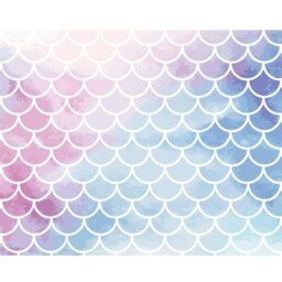 Rackhams Watercolour Mermaid Scales Wall Mural - Large - W350cm x H280cm - thumbnail 2