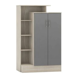 Rackhams Nevada Petite Open Shelf Wardrobe - White Gloss - thumbnail 2